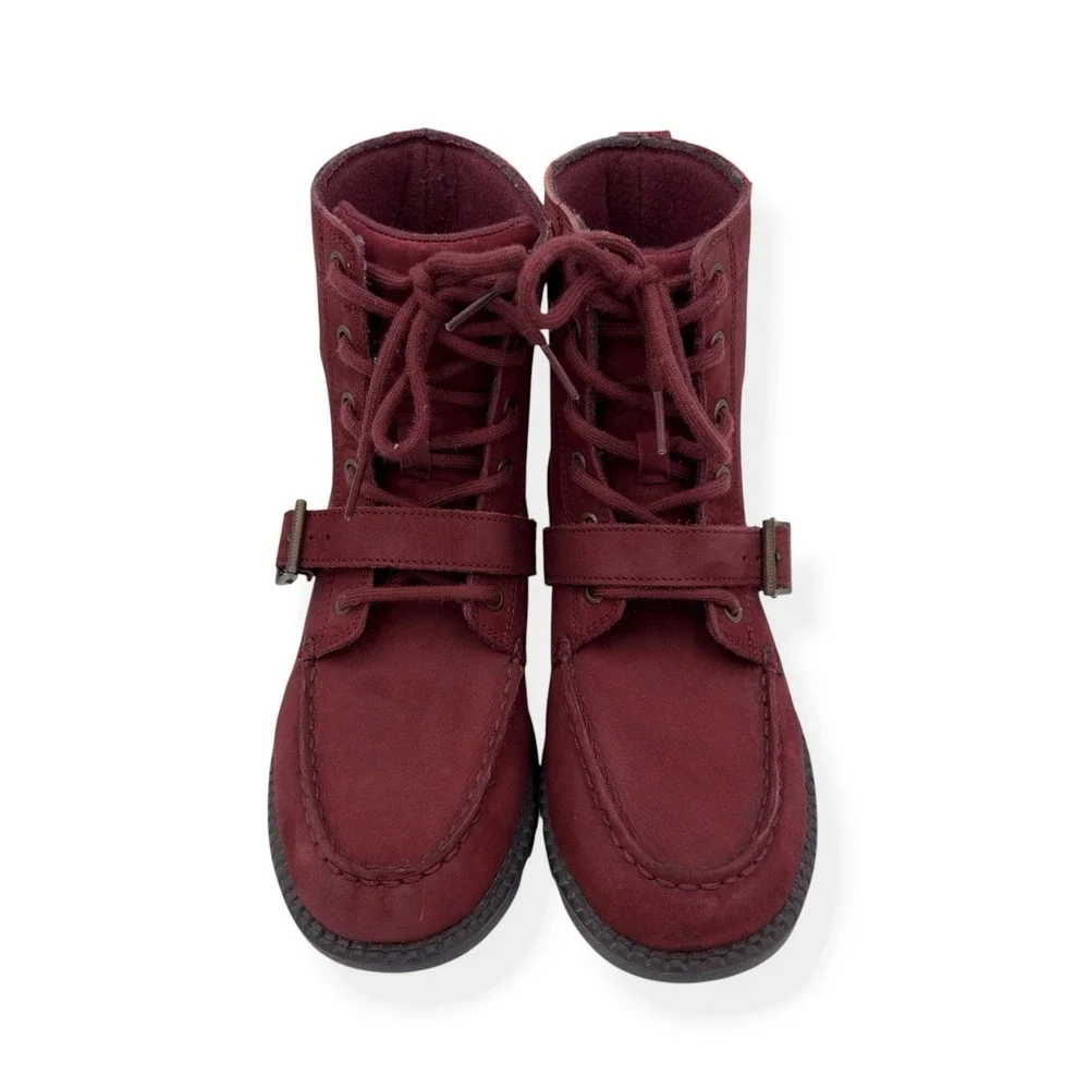 NEW POLO RALPH LAUREN BOYS RANGER HI‎ II POLO BEAR SUEDE BURGUNDY BOOTS SIZE 4